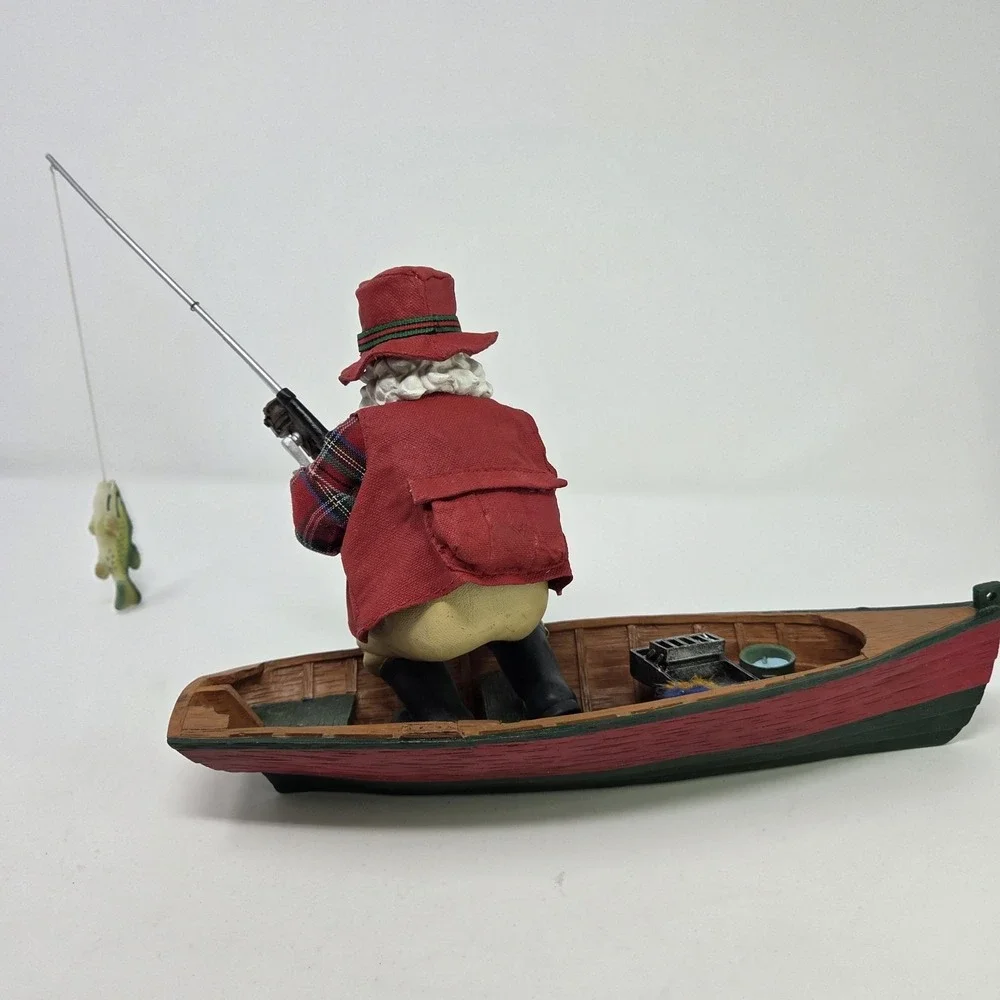 Possible‎ Dreams Clothtique Fishing Santa With Baited Breath Figurine 2003 Boat